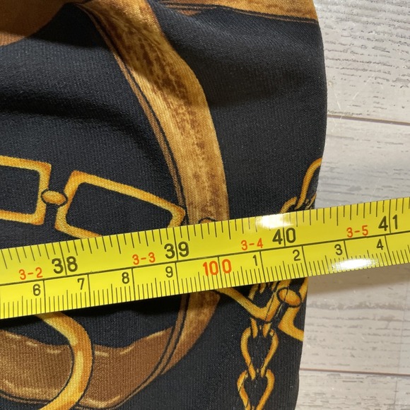 Lauren Ralph Lauren Black Gold Equestrian Bridle Ruched Side Dress Women's 6 - Picture 8 of 11